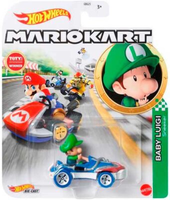Hot Wheels Mario Bros – Luigi | Coche De Juguete Oficial De Super Mario – Regalo Para Niños Y Coleccionistas (GLP37