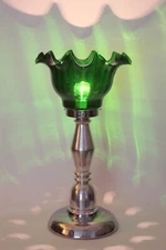 70s Design Table Lamp "GREEN LOTUS" Unique Large Peil & Putzler