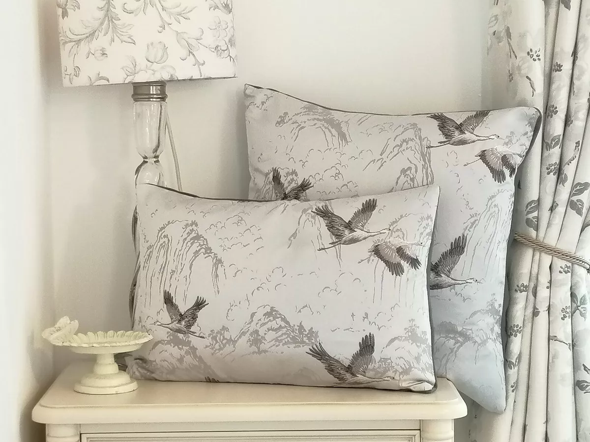 Grey top embroidered cushion