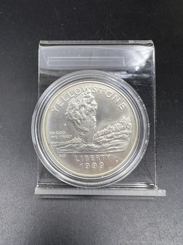 1999 P $1 Yellowstone National Park Silver Commemorative Dollar Coin GEM BU - Picture 2 of 4