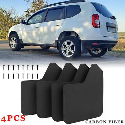 For Dacia Duster Renault Duster 4PCS Carbon Mud Flaps Splash Guards Mudguards