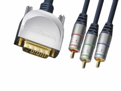 Clicktronik 3m DVI-I 24+5 polig auf 3xCinch RGB YUV - RGB Stecker vergoldet