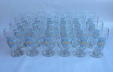 New Castle Summer Ale Beer 16oz Schooner Footed Glasses NOS Case of 24