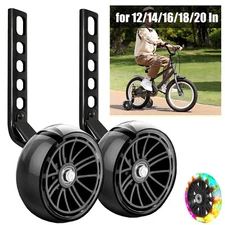 Training Wheels Bicycle for 12/14/16/18/20Inch Bike W/Flash Light Wheel 1Pair