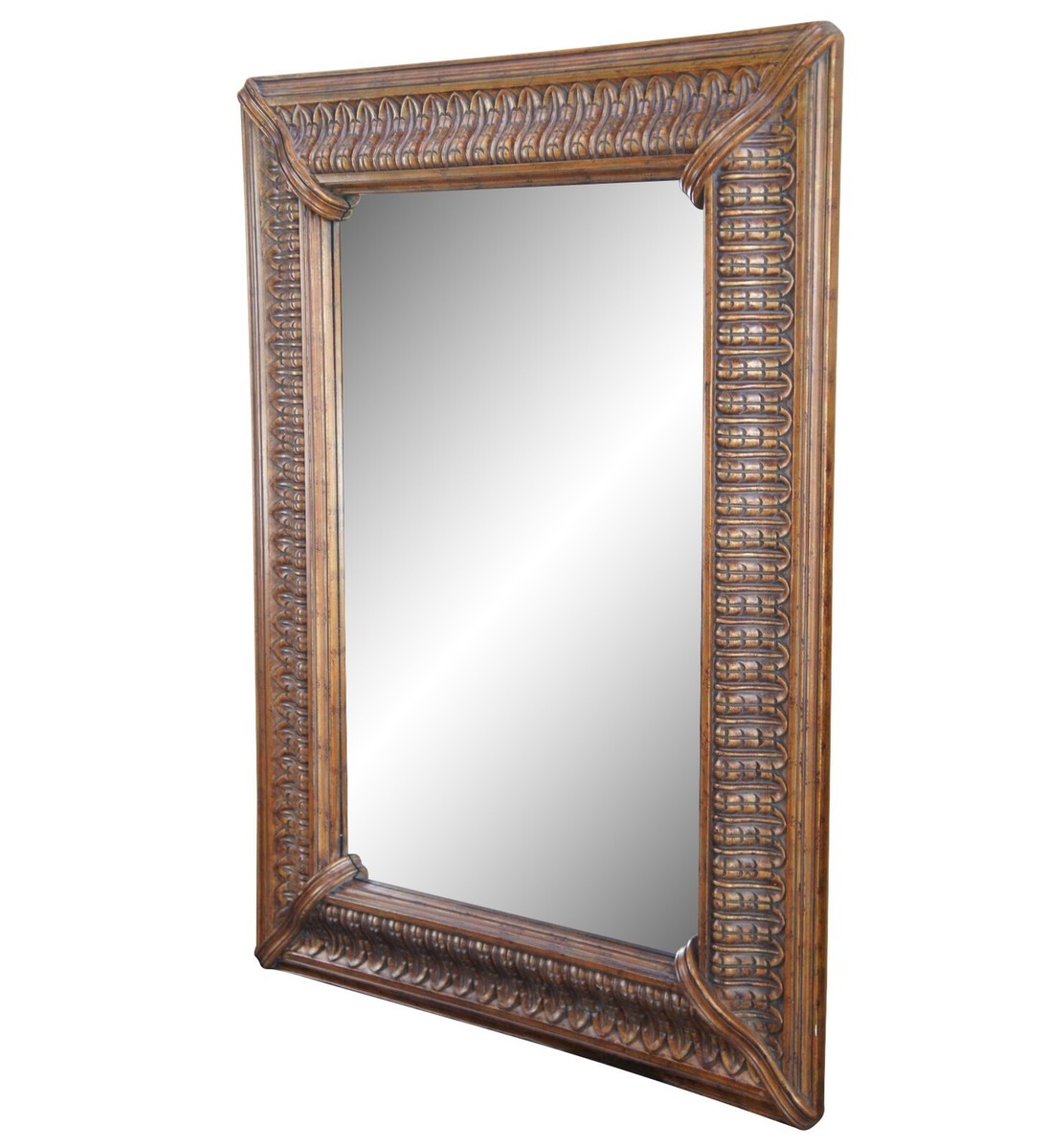 Raschella Collection Rectangular Pecan Wood Beveled Overmantel