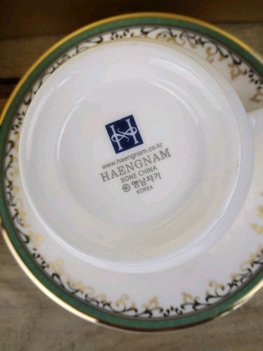 Rare Haengnam 4 Pc Korean Bone China Coffee Gold Trim Tea Set Lee Myung-bak Gift - Picture 10 of 17