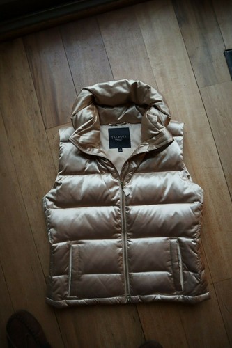 Pale Gold Quilted Zip Front Puffer 