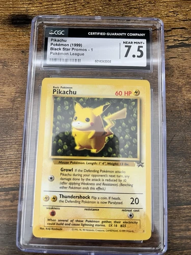 Pikachu 1999 Black Star Promos 1 Pokemon League CGC 7.5 Mint