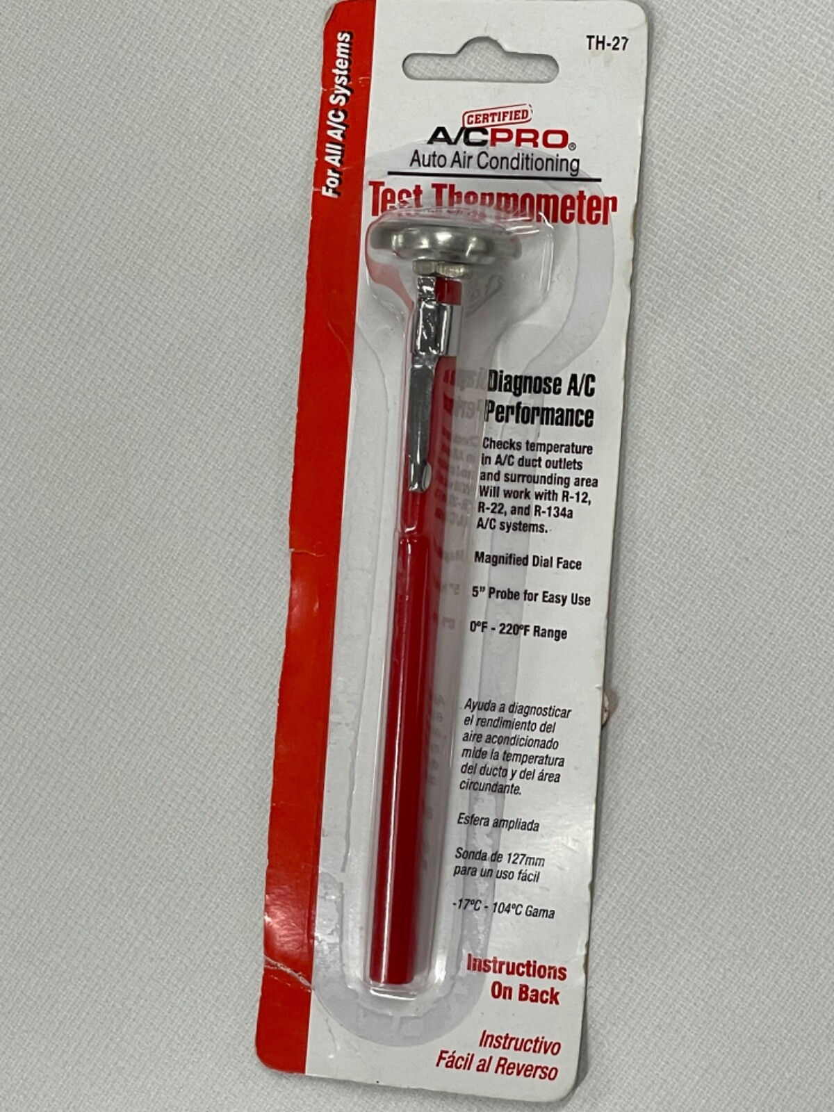 A/C Pro Auto Air Conditioning Test Thermometer Automotive Home HVAC