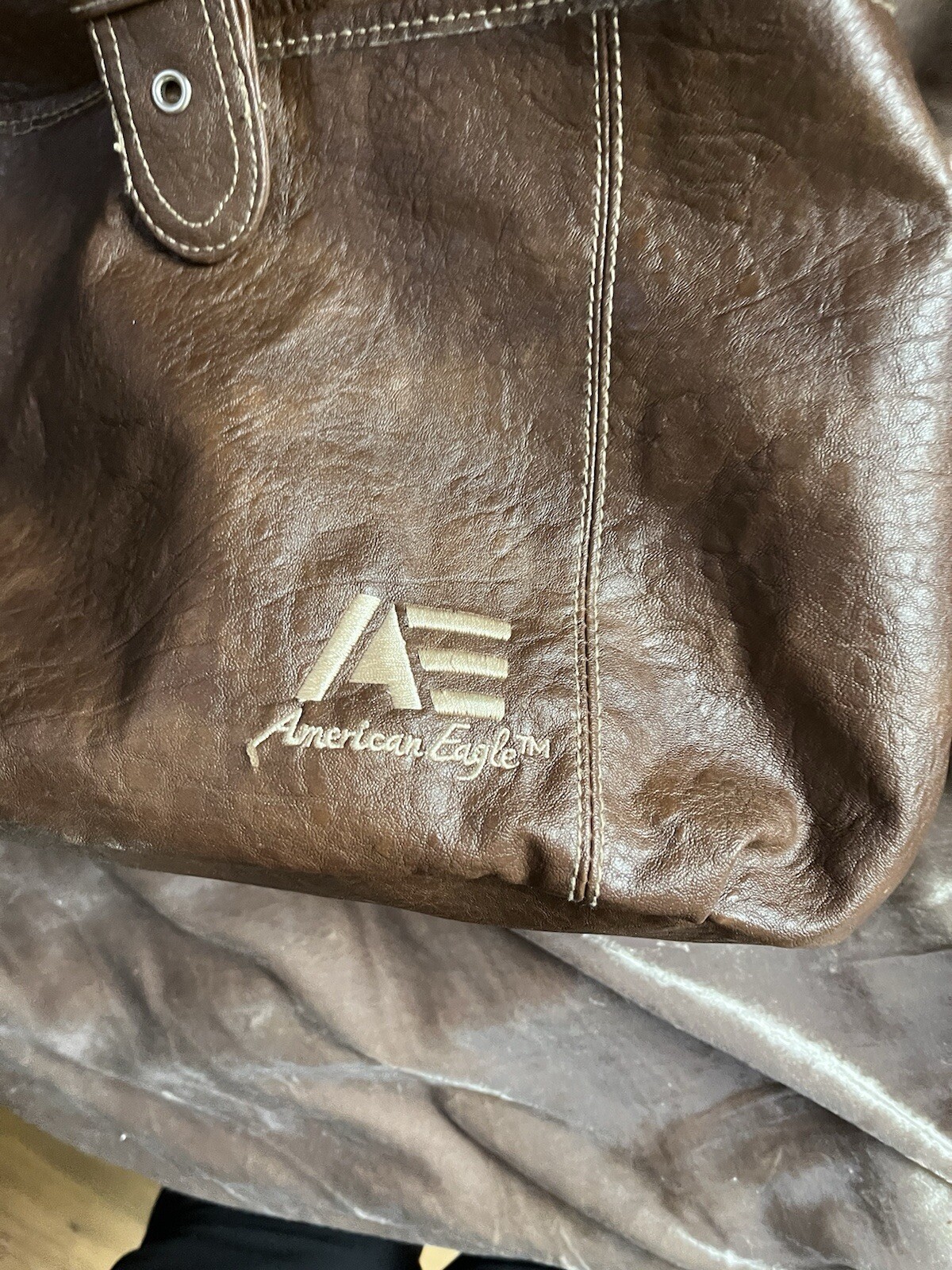 American Eagle canvas /LEATHER TYPE backpack/PURS… - image 4