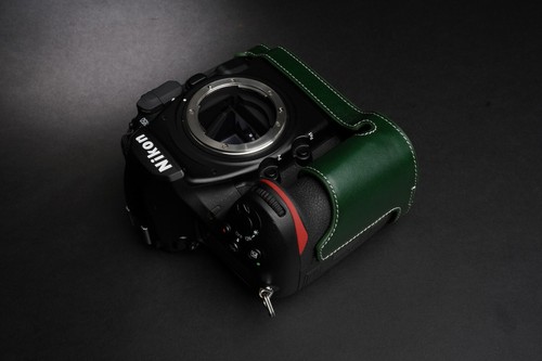 Funda protectora de cuero genuino hecha a mano con media cámara para Nikon D850 - Imagen 6 de 44