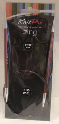 KnitPro Zing Aluminium Rundstricknadeln 5,50mm stark 80cm lang- 19.8 2846 S17