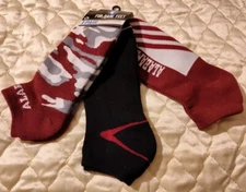 FOR BARE FEET Wear Your Team Proud Sz Lge-Alabama Crimson Tide-Ankle Socks- 3 PK