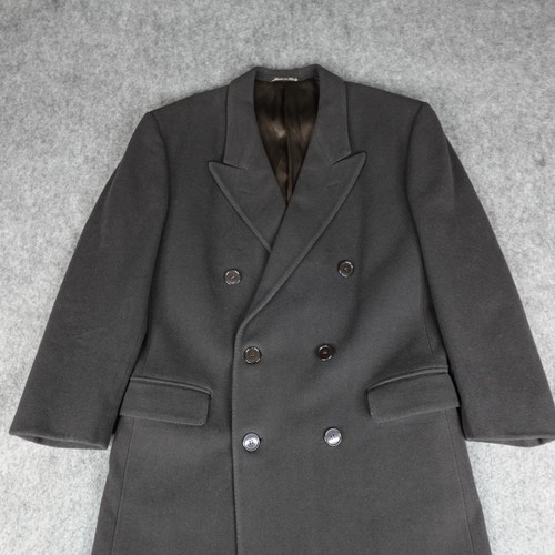 VTG Giorgio Armani Jacket Mens 41 Wool Cashmere Coat Double Breasted Peak Lapel - Picture 9 of 23