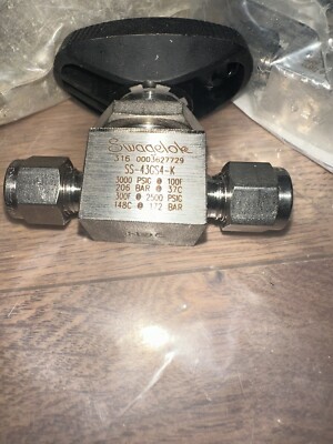 NEW Swagelok SS-43GS4-K Stainless Steel 1-Piece 1/4  Tube 40G Series Ball Valve