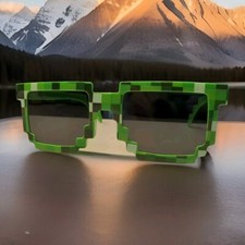 Minecraft Creeper Plastic Toy Child  s Sunglasses Girls  Boys Green Folding