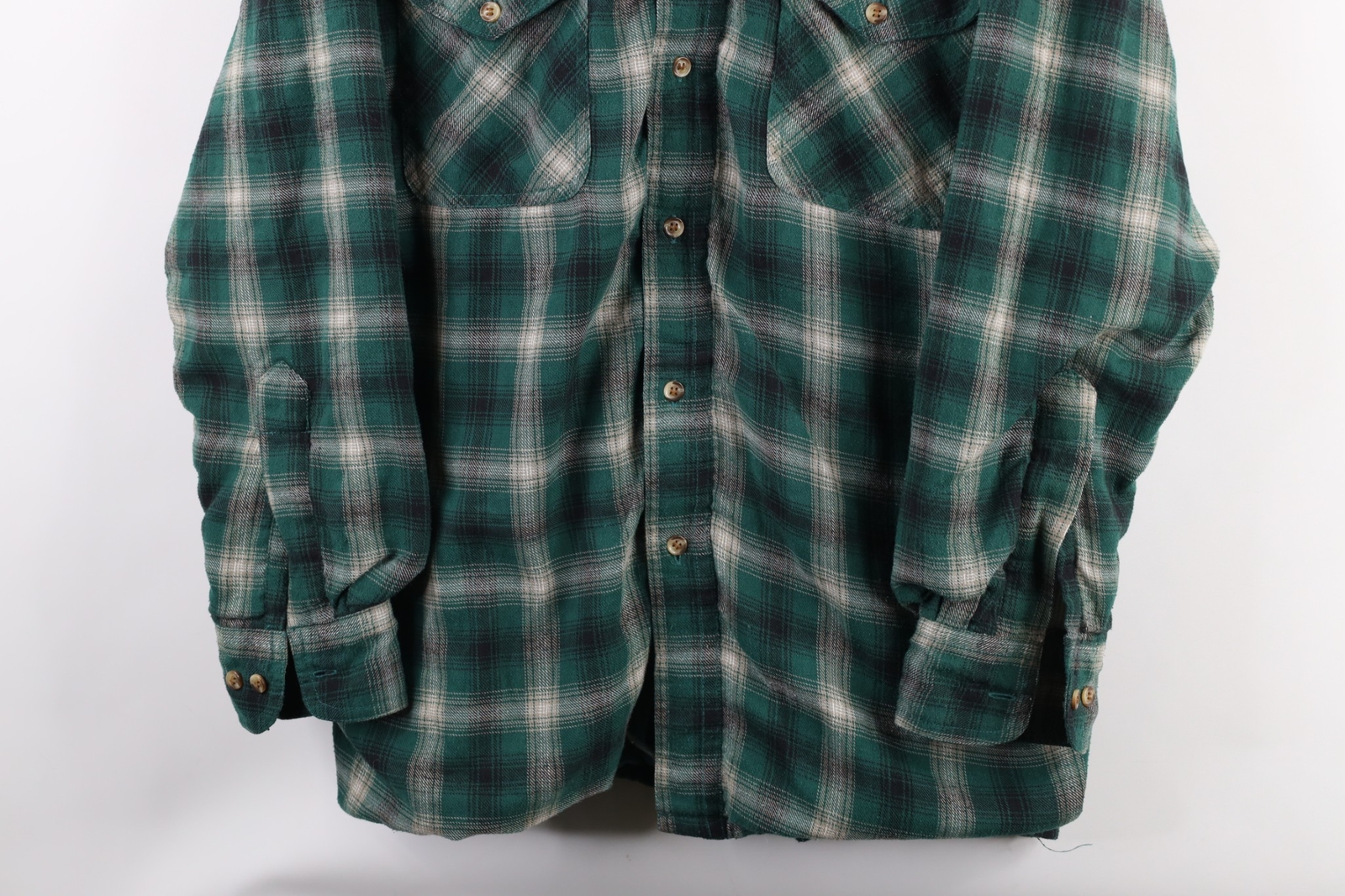 Vintage 90s Streetwear Mens Medium Distressed Thermal Lined Flannel Shirt Jacket
