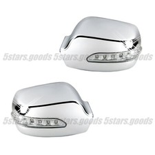 Chrome Side Led Turn Signal Light Lamp Mirror Covers Molding Trims For Mazda 3