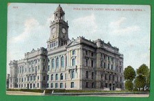 US IOWA - DES MOINES, POLK COUNTY COURT HOUSE VINTAGE PC USED 60