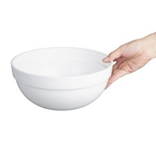 Nisbets Essentials Polypropylene Mixing Bowl in White - Freezer Safe - 3L / 26cm