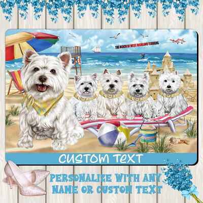 West Highland Terrier Dog Floor Mat Personalized Door Mat Valentine Day NWT