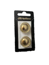 Vintage Dill Buttons 2k Gold Plated 1820 Size 7/8” (23mm)