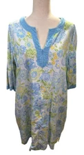 Charter Club  Caftan Kaftan Coverup Robe Housecoat Grandma core L Floral Pockets
