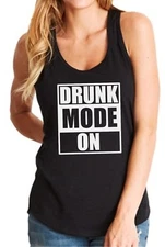 Womens Tank Top Drunk Mode ON #2 Shirt Vacay Vacation T-Shirt Oktoberfest Funny