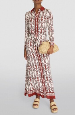 chassidy maxi shirt dress Alice + Olivia Chassidy Printed Maxi Shirt Dress In Blue - 60% Off