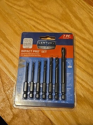 7-Pieces Impact Pro  Black Oxide Impact Rated 1/4'' Hex Shank Fractional Drill