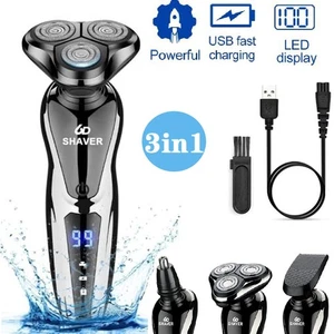 Men's USB Electric Shaver Wet/Dry Trimmer Razor Rechargeable Hair Beard Shaving