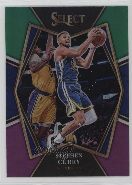 2021 Panini Select Premier Level Green White Purple Prizm Stephen Curry #121 8mm