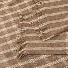 Sanskriti Vintage Long Brown Woolen Shawl Hand Woven Scarf Throw Winter Stole