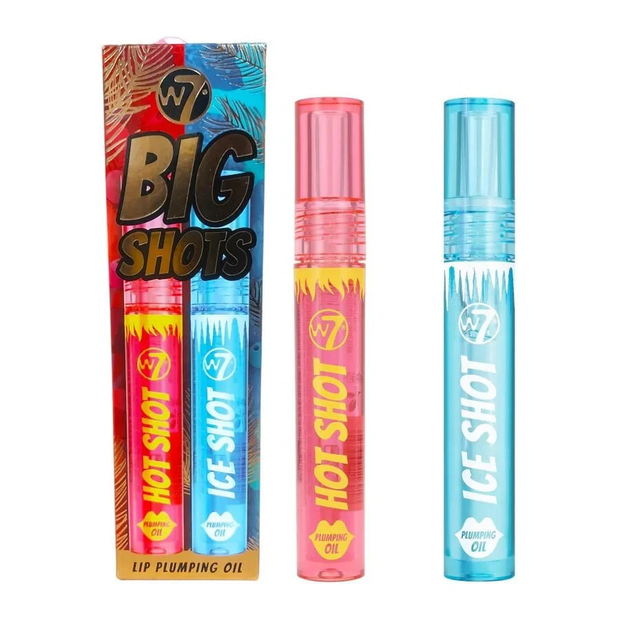 W7 Big Shots Lip Plumping Oil Gift Set - Hot Shot + Ice Shot
