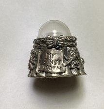 My First Tooth Glass Domed Pewter Round Hinged Box Keepsake Baby Gift