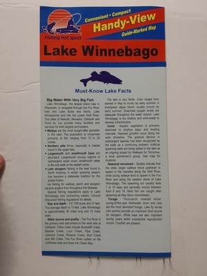 Lake Winnebago Handy-View Fishing Hot Spots Waterproof Map