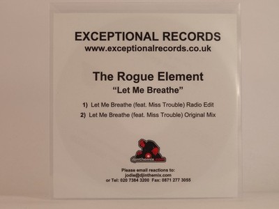 THE ROGUE ELEMENT LET ME BREATHE (H86) 2 Track Promo CD Single including White S