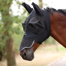 Shires FlyGuard Pro Stretch Fly Mask w/Nose - Jet
