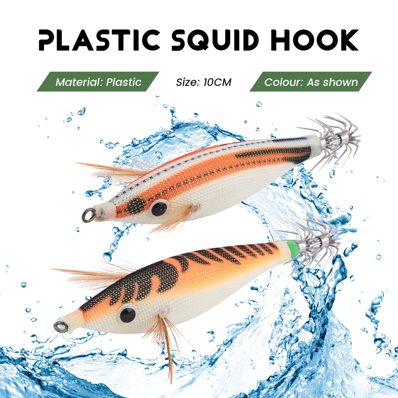 8Pcs 9.6G 10cm Luminou  Jig Fishing Wood Shrimp   Cuttlefish Jigs3532 - Image 4