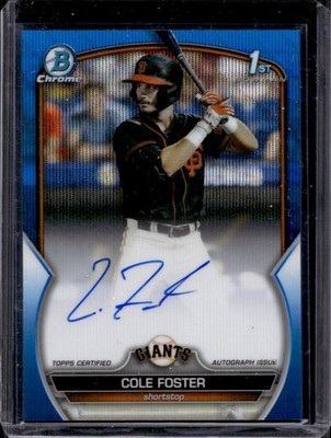 Cole Foster 2023 Bowman Draft Chrome #CDA-CF Blue Wave Auto #148/150