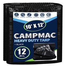 Black Tarps Heavy Duty Waterproof 10x12, 12 Mil Thick, High Durability, Rip a...