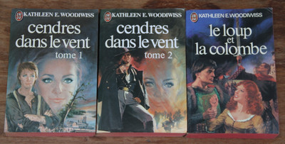 KATHLEEN E. WOODIWISS - SET MIT 3 BÜCHERN - ASCHE IM WIND - HABE 1978/81 GELESEN