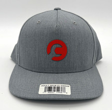 Crunchlabs Mark Rober Men?s Snapback Baseball Cap Hat, Gray w/ Orange Logo