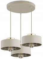 HäNgelampe Schlafzimmer 3-Flammig Beige Gold E27 B:30 Cm Pendelleuchte Esszimmer