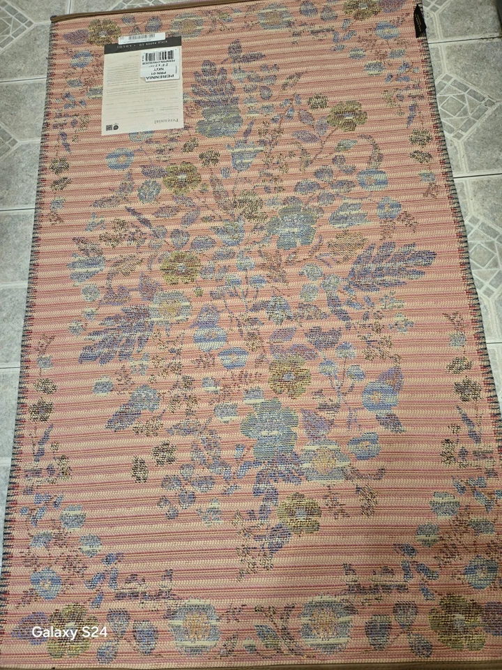 步枪纸 CO.X Loloi Perenial PRN-01 Blossom 海军蓝地毯 2'- 5" X 3'- 11 — 第 3/4 张图片