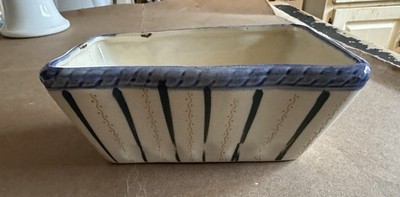 Vintage Small Hand Painted Window Box Planter Made Japan Horseshoe Mark Ceramic