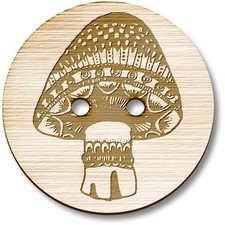 'Fantasy Mushroom' Wooden Buttons BT005450 