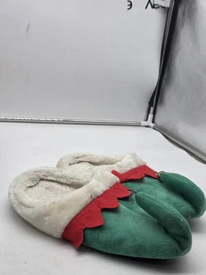 Christmas Elf Slippers Shoes Mens Size EU 42-43 Green Red Plush Holiday - Image 1 of 4