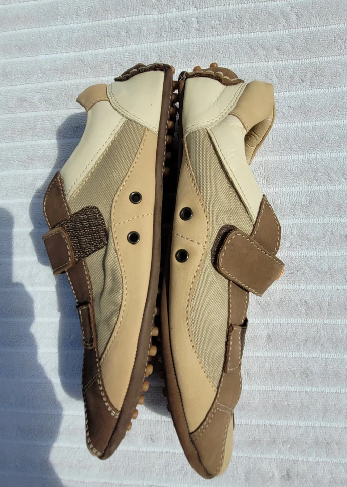 SISTEMA EFECTO CIELO PRIMIGI MUJER 9 (40 UE) MARRÓN Y BRONCEADO Tachonado Mocs de conducción. Nuevo con etiquetas Foto 4 de 4