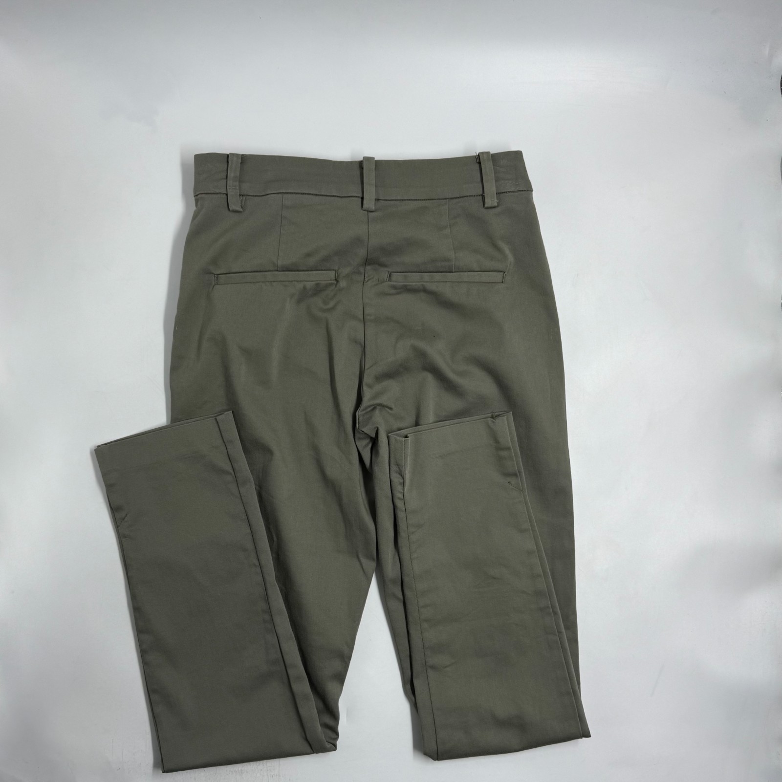 H&M Womens Dress Pants Size 2 Olive Stretch Cotton Straight Leg Classic Fit Slim thumbnail 7